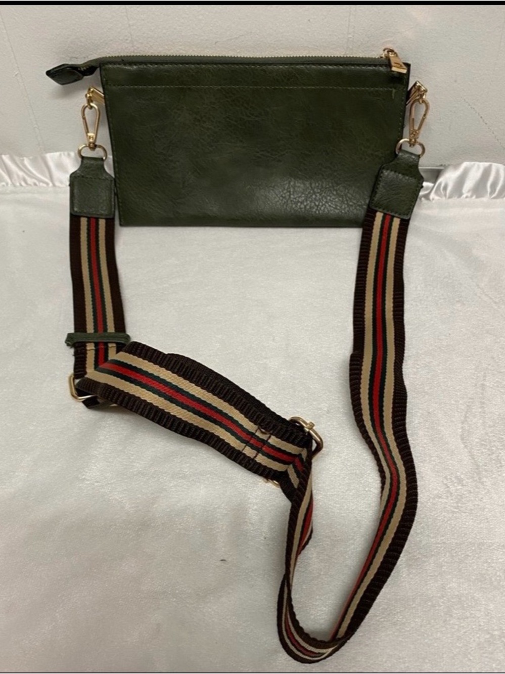 crossbodybag Wide Shoulder Strap Retro Style Crossbody Bag women’s green